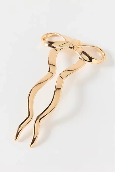 Urban Outfitters Bow Metal Hair Pin In Gold, Women's At