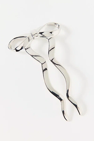 Urban Outfitters Bow Metal Hair Pin In Silver, Women's At