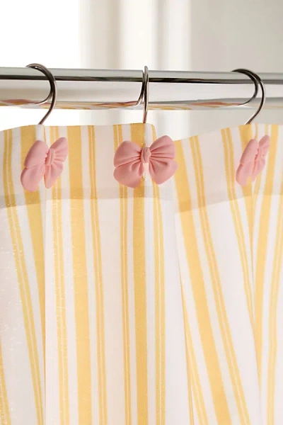 Urban Outfitters Bow Shower Curtain Hook Set In Pink At