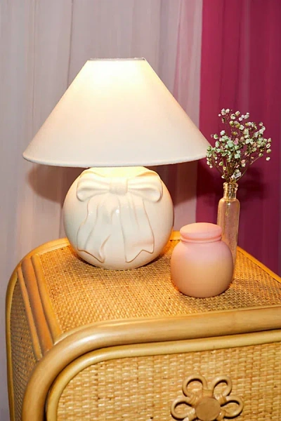 Urban Outfitters Bow Table Lamp In Ivory At  In White