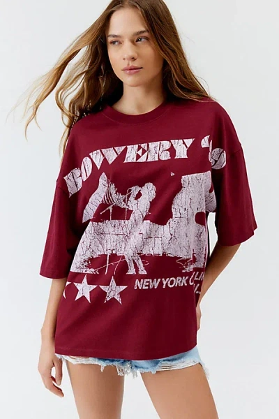 Urban Outfitters Bowery ‘99 Boxy Tee In Maroon, Women's At