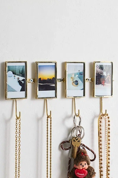 Urban Outfitters Brass 4-frame Instax Mini Picture Frame Wall Multi-hook In Gold At