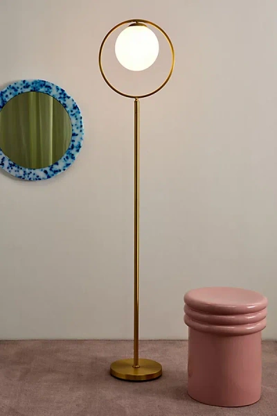 Urban Outfitters Brass Globe Floor Lamp In Gold At