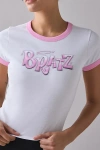 Urban Outfitters Bratz Logo Graphic Ringer Baby Tee In White, Women's At  In White