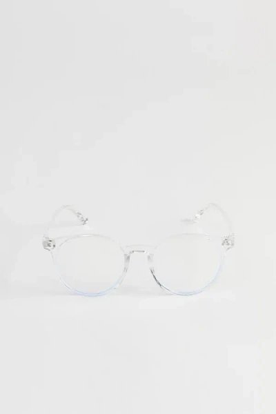 Urban Outfitters Braxton Round Blue Light Glasses In Clear, Men's At  In White