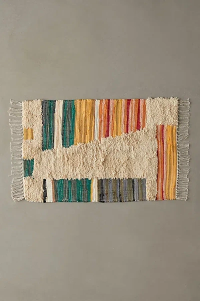 Urban Outfitters Brea Tufted Rag Rug In White At  In Multi