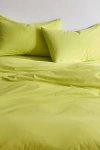 Urban Outfitters Breezy Cotton Percale Duvet Cover Set In Apple Green At
