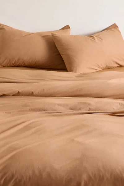 Urban Outfitters Breezy Cotton Percale Duvet Cover Set In Copper At  In Brown