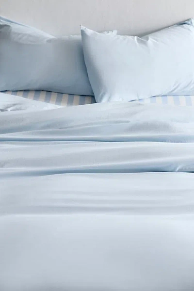 Urban Outfitters Breezy Cotton Percale Duvet Cover Set In Ice Water At  In Blue