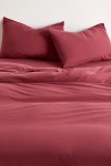 Urban Outfitters Breezy Cotton Percale Duvet Cover Set In Oxblood Red At