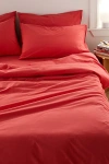 Urban Outfitters Breezy Cotton Percale Duvet Set In Red At