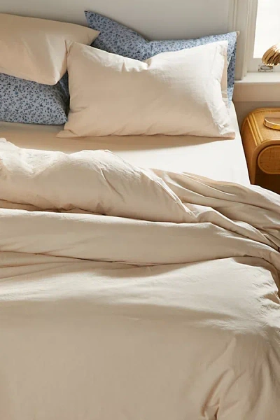 Urban Outfitters Breezy Cotton Percale Duvet Set In Whisper Pink At  In Neutral