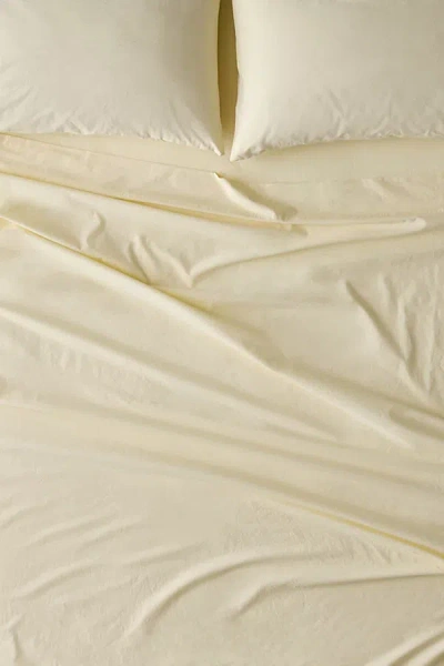 Urban Outfitters Breezy Cotton Percale Sheet Set In Butter Yellow At
