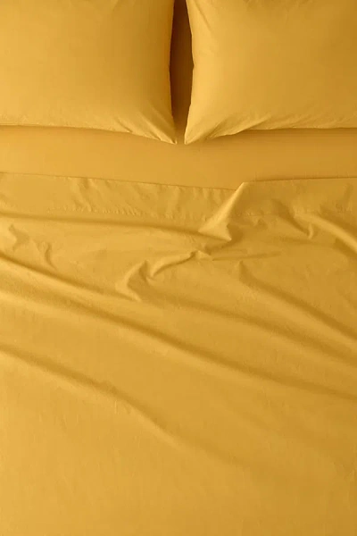 Urban Outfitters Breezy Cotton Percale Sheet Set In Golden Spice At  In Yellow