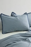 Urban Outfitters Breezy Cotton Percale Tassel Sham Set In Slate At