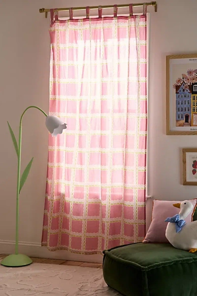 Urban Outfitters Briar Grid Patterned Window Panel In Pink At