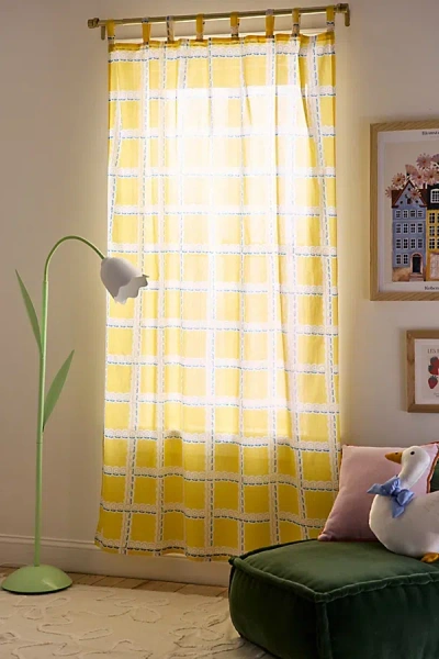Urban Outfitters Briar Grid Patterned Window Panel In Yellow At