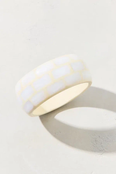 Urban Outfitters Brick By Brick Resin Bangle Bracelet In Ivory, Women's At  In Metallic