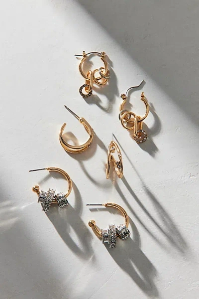 Urban Outfitters Bristol Mixed Metal Hoop Earring Set In Silver/gold, Women's At  In Multi