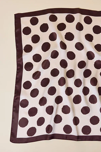 Urban Outfitters Brushed Dot Pattern Satin Scarf In Brown, Women's At