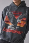 Urban Outfitters Budweiser Eagle Graphic Hoodie Sweatshirt In Washed Black, Men's At  In Black