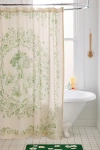 Urban Outfitters Bunny Toile Patterned Shower Curtain In Sage At