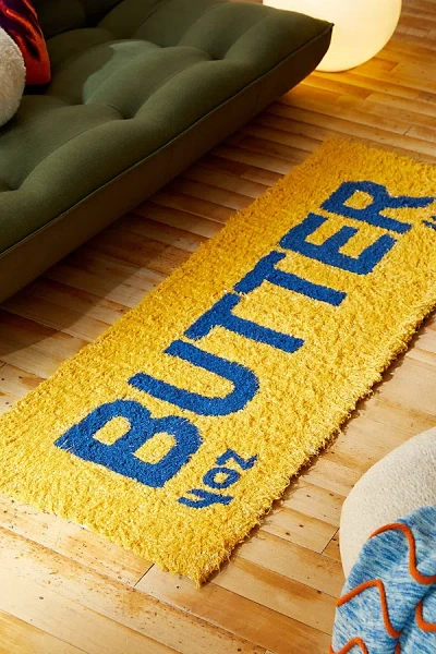 Urban Outfitters Butter Tufted Shag Rug In Yellow At