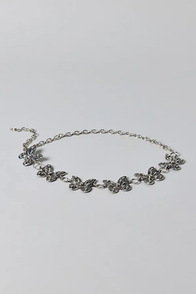 Urban Outfitters Butterfly Chain Belt In Silver, Women's At