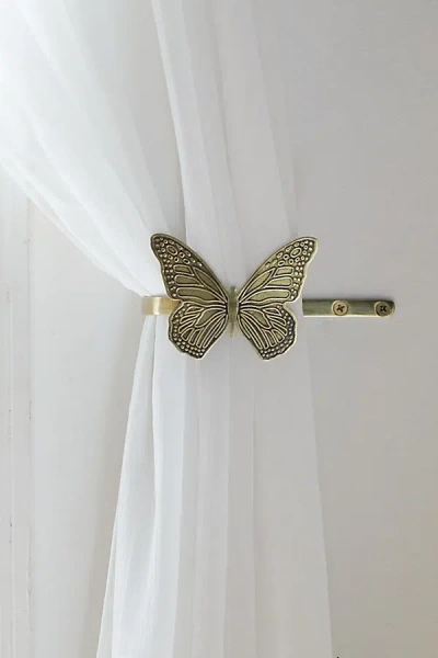 Urban Outfitters Butterfly Curtain Tie-back Set In Gold At  In Blue