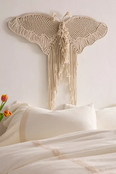 Urban Outfitters Butterfly Macramé Wall Hanging In Neutral At