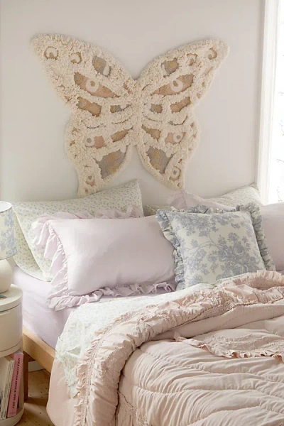 Urban Outfitters Butterfly Shag Wall Hanging In Cream At  In Neutral