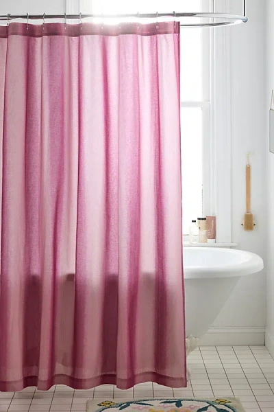 Urban Outfitters Cabana Dye Striped Patterned Shower Curtain In Pink At