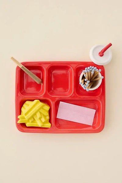 Urban Outfitters Cafeteria Tray Ceramic Ashtray & Rolling Tray In Red At
