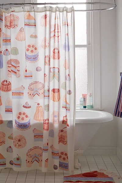 Urban Outfitters Cake Shower Curtain In Pink At  In Neutral