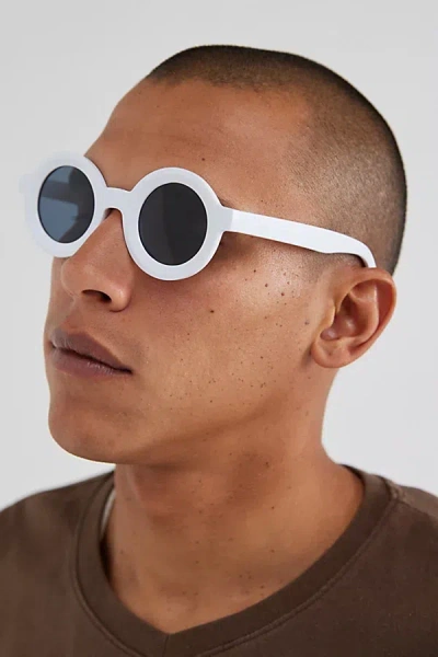Urban Outfitters Caldwell Round Sunglasses In White, Men's At