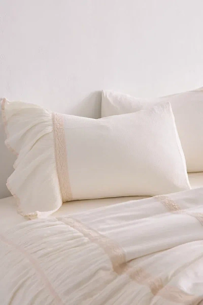 Urban Outfitters Cali Dream Boho Ruffle Cotton Gauze Sham Set In Natural At  In Neutral
