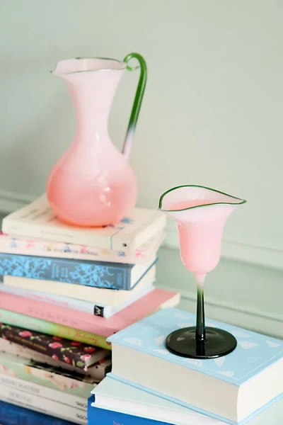 Urban Outfitters Calla Lily Sculpted Glass Champagne Flute In Pink At