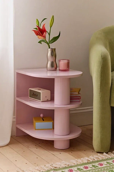 Urban Outfitters Cam Lacquered 3-tier Storage Side Table In Pink At