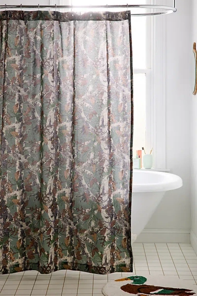 Urban Outfitters Camo Patterned Shower Curtain In Camo At  In Multi