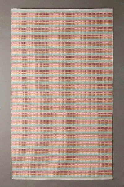 Urban Outfitters Candy Striped Woven Indoor/outdoor Rug At  In Multi