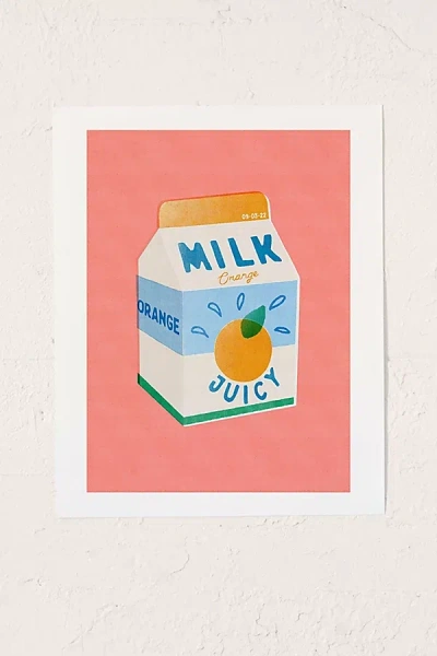 Urban Outfitters Carmen Veltman Orange Milk Art Print At  In Pink
