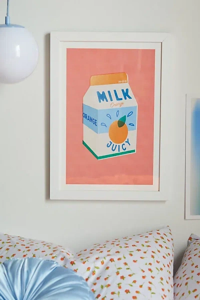 Urban Outfitters Carmen Veltman Orange Milk Art Print In Modern White At  In Multi