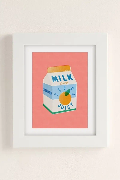Urban Outfitters Carmen Veltman Orange Milk Art Print In White Matte Frame At  In Multi