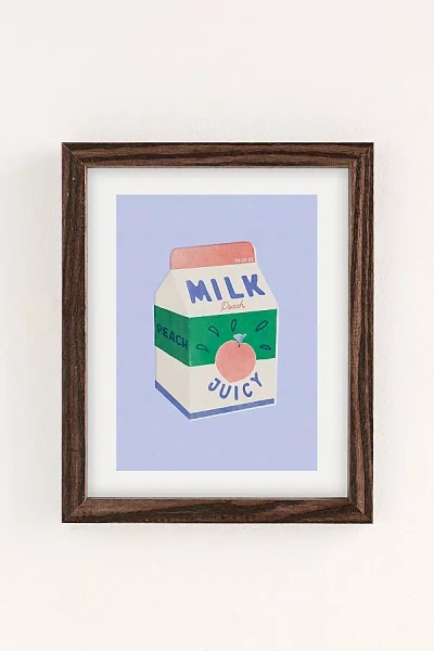Urban Outfitters Carmen Veltman Peach Milk Art Print In Walnut Wood Frame At  In Neutral