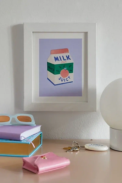 Urban Outfitters Carmen Veltman Peach Milk Art Print In White Wood Frame At