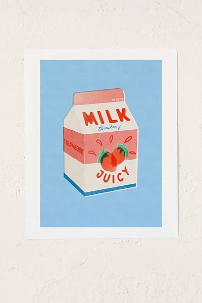 Urban Outfitters Carmen Veltman Strawberry Milk Art Print At  In Multi