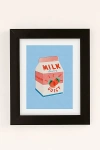 Urban Outfitters Carmen Veltman Strawberry Milk Art Print In Black Matte Frame At