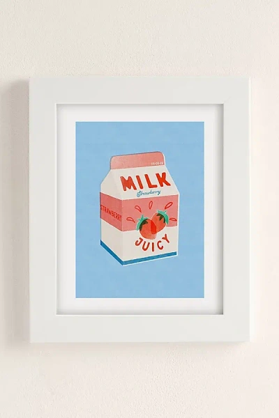 Urban Outfitters Carmen Veltman Strawberry Milk Art Print In Modern White At