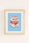 Urban Outfitters Carmen Veltman Strawberry Milk Art Print In Natural Wood Frame At  In Neutral