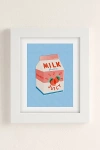 Urban Outfitters Carmen Veltman Strawberry Milk Art Print In White Matte Frame At  In Neutral